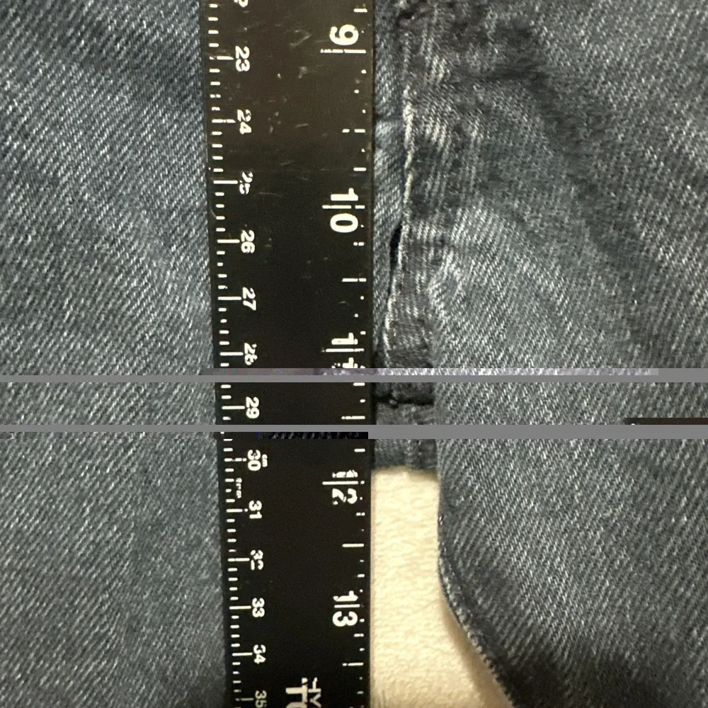 Levis Premium 501 Mens Jeans Size 33 Big E Blue Button Fly Straight Denim